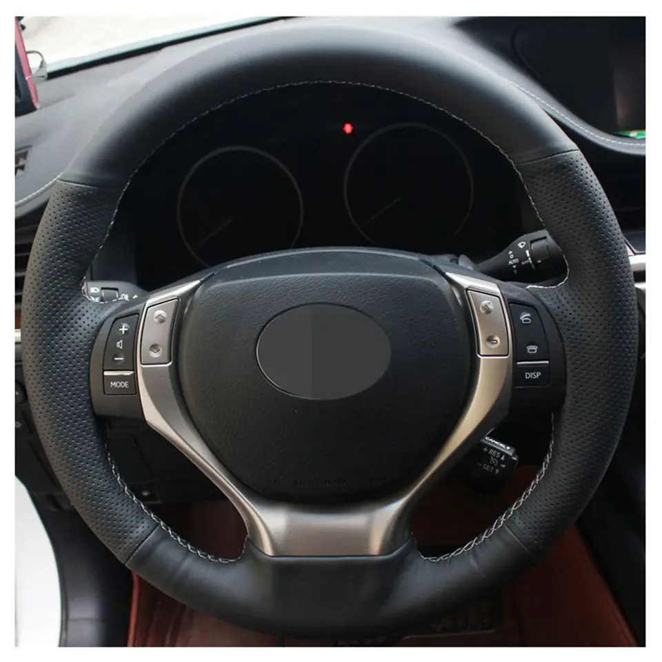 DIY черный из натуральной кожи ручной работы Автомобильный руль подходит для Lexus ES250 ES300h RX270 RX350 GS250 GS300h