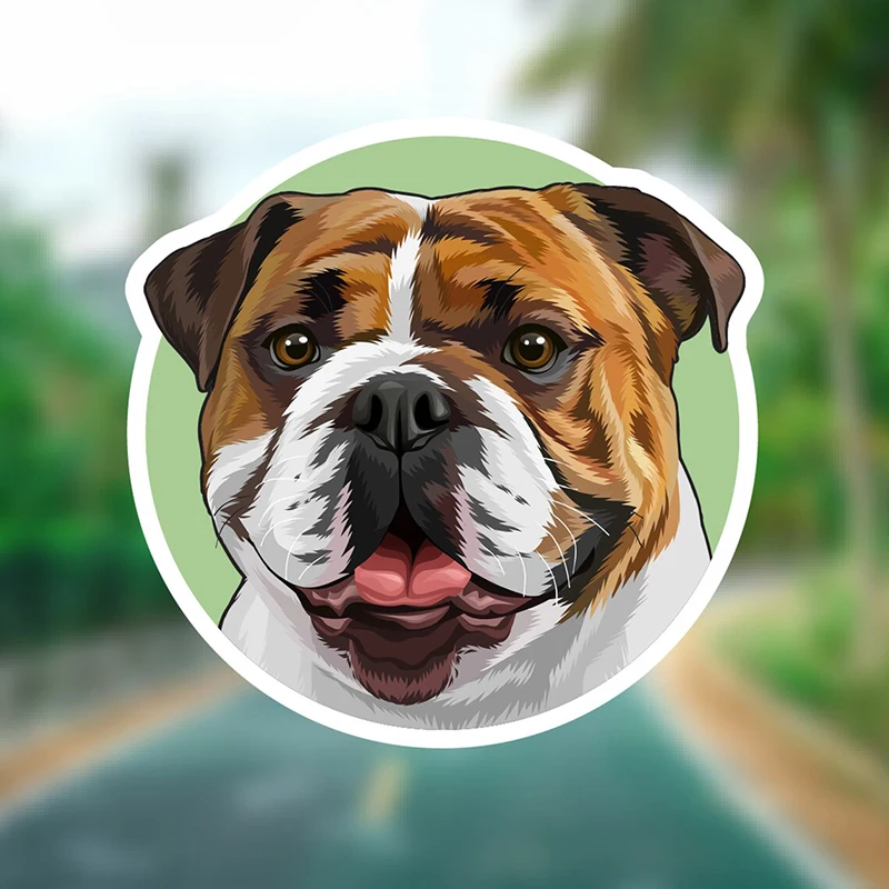 

32824 # English Bulldog Dog 13 cm/17 cm Self-adhesive Decal Car Sticker Waterproof Auto Decors on Bumper Rear Window Laptop