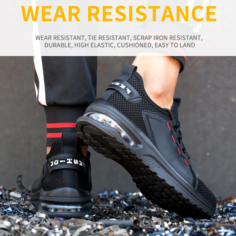 Work Shoes Hollow Breathable Steel Toe Boots Lightweight Safety Work Shoes Anti-slippery For Men Women Male Work Sneaker 4