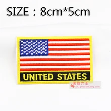 Нашивки с вышивкой, Национальный флаг США, флаг США, нашивки с железом на 8,0x5,0 см, нашивки на заказ