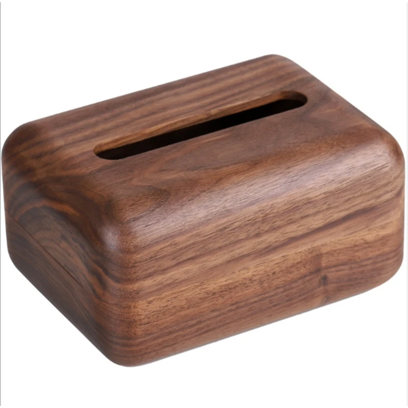 

ABSS-Walnut Tissue Box Cover For Bathroom Dining Table Bedroom Office Tissue Box Holder Wooden Tissue Box Hotel Premium Restaura