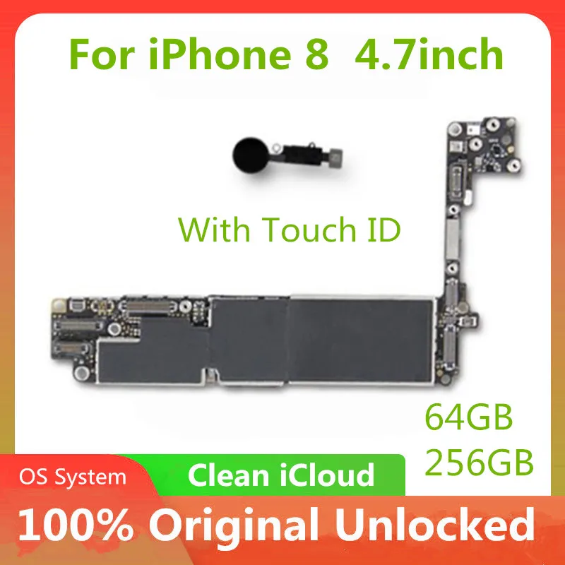 Материнская плата для iPhone 8 оригинальная разблокированная 4 7 дюйма с/без датчика