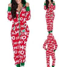 Женская милая Пижама с капюшоном с рождественским принтом, ночная одежда с длинным рукавом, комплект сексуальной пижамы Harajuku, толстовки, свитшоты, куртки