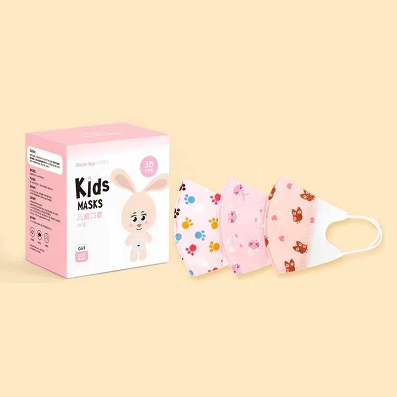 

DR.ROOS 30 pieces of disposable dust mask 4-10 years old girl 3d prevention mask anti-fog cold and windproof influenza respirato