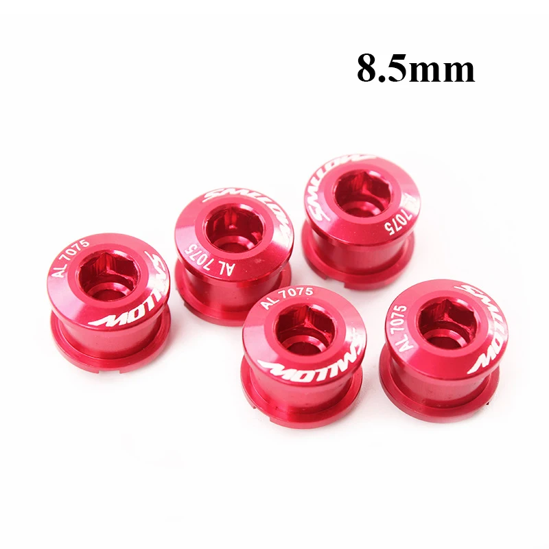 5PCS-Red-8.5mm 5 шт. болты для велосипедных цепей одинарные/двойные/трехскоростные винты для велосипедных кривошипов и цепных колец MTB Аксессуары для велосипеда - Цвет: 5PCS-Red-8.5mm