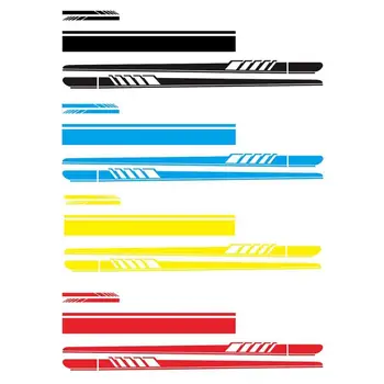 

New Fashion 5pcs/set Racing Stripe Car Hood Door Mirror Side Stickers Auto Body Decals Four-color Totem Drop Shipping