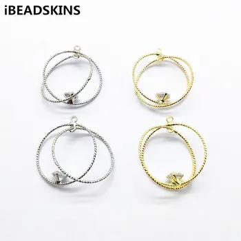 

New arrival! 28x26mm 50pcs Cubic Zirconia Ring shape Charms for Earrings parts,hand Made Earrings Necklace Findings Jewelry DIY