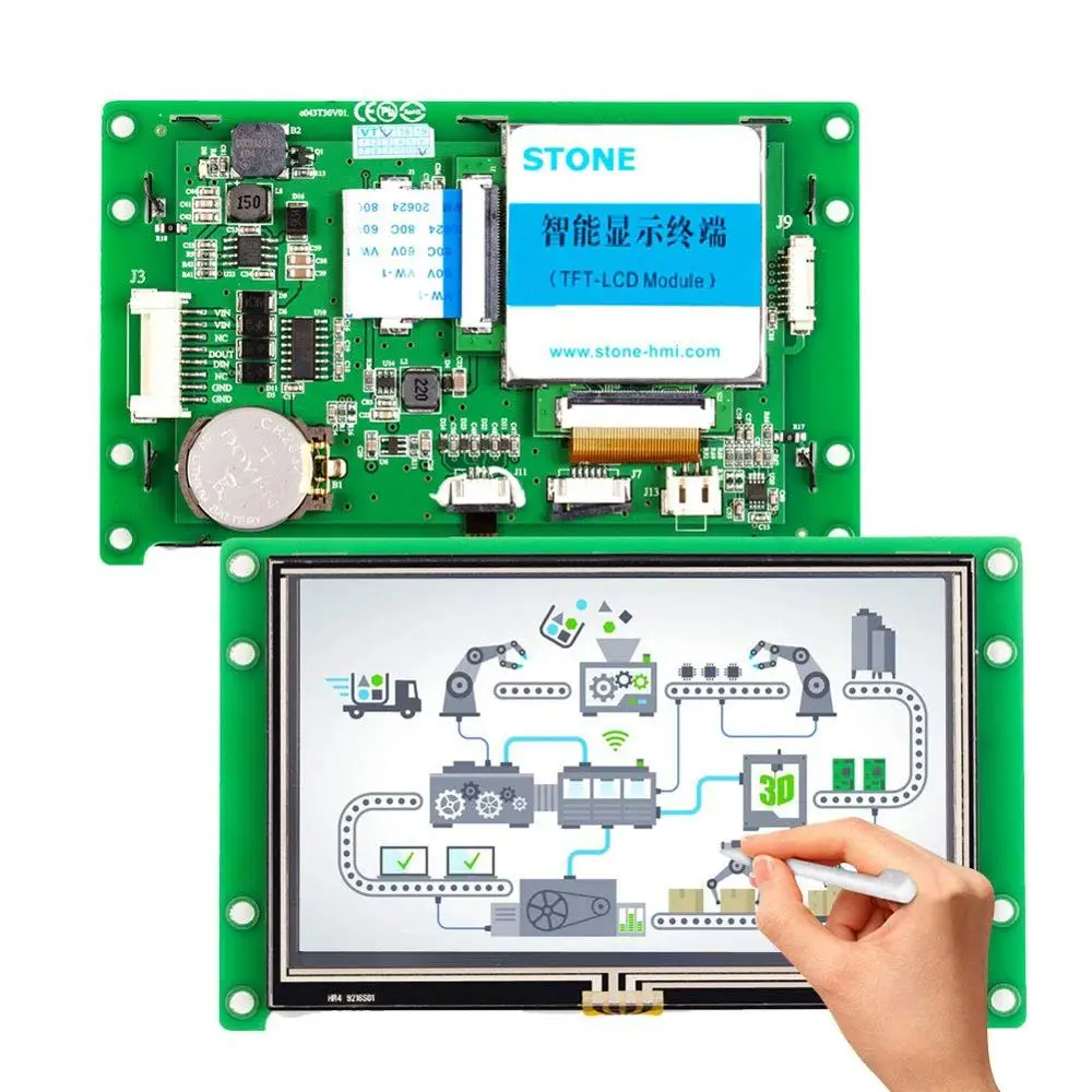

4.3" TFT LCD Industrial Touch Screen Module with Controller Board + Program + Software 100PCS
