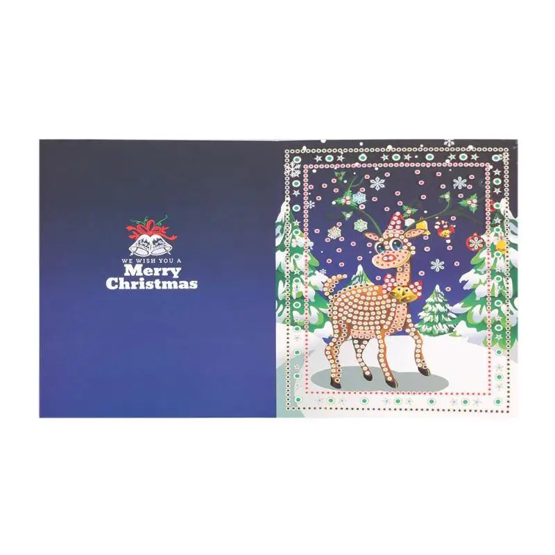 4/6/8 шт. 5D DIY алмазная живопись карты для рождественские поздравительные открытки на день рождения рождественские открытки на крафт-бумаге подарок Прямая поставка - Цвет: 1pcs