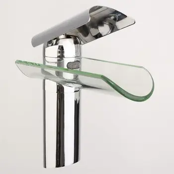 

Glass Faucet Waterfall Bathroom Kitchen Basin Sink Mixer Tap