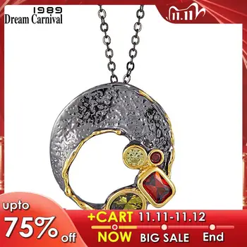 

Dreamcarnival1989 Baroque Pendant Necklace for Women Engagement Parties Must Have Dazzling Colors Zircon Jewelry Hot Sell WP6691