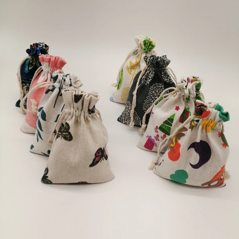 100pcs Cloth Jute Bag Sack Cotton Bag Drawstring Burlap Bag Jewelry Bags Pouch Little Bags For Jewelry Display Storage Gift Bag