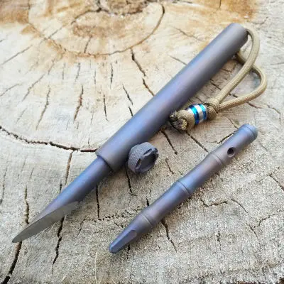 Титановая тактическая крутая палка пистолет болт K палка Нож EDC Bamboo Самозащита наружное Походное оружие для побега