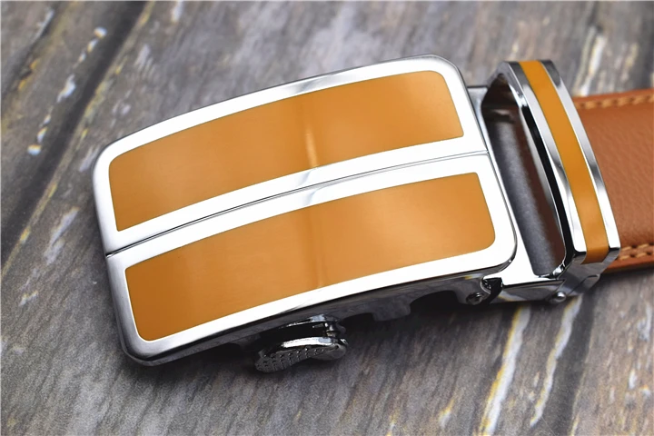 New Leather Belt Automatic Buckle First Layer Cowhide Checkerboard Genuine  Leather Men's Belt Business Casual Leather Belt - Temu