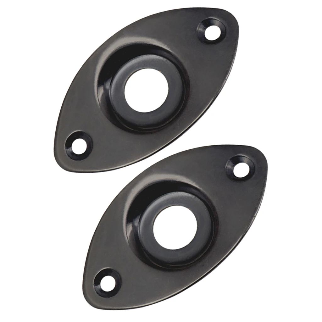 2pcs Electric Bass Guitar Replacement Oval Jack Mounting Socket Plate Output Input Socket Cover Plate with 4 Mounting Screws