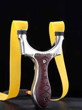 

Powerful Alloy Slingshot Stainless Steel Thick Wrist Band Catapult Sports Slingshot Flat Rubber Band Hunting And Accessories
