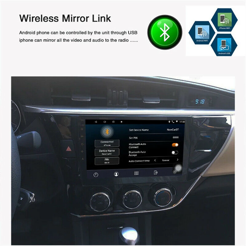 10,1 дюймов 2 Din Android 8,1 автомобильный Радио gps wifi плеер для Toyota Corolla