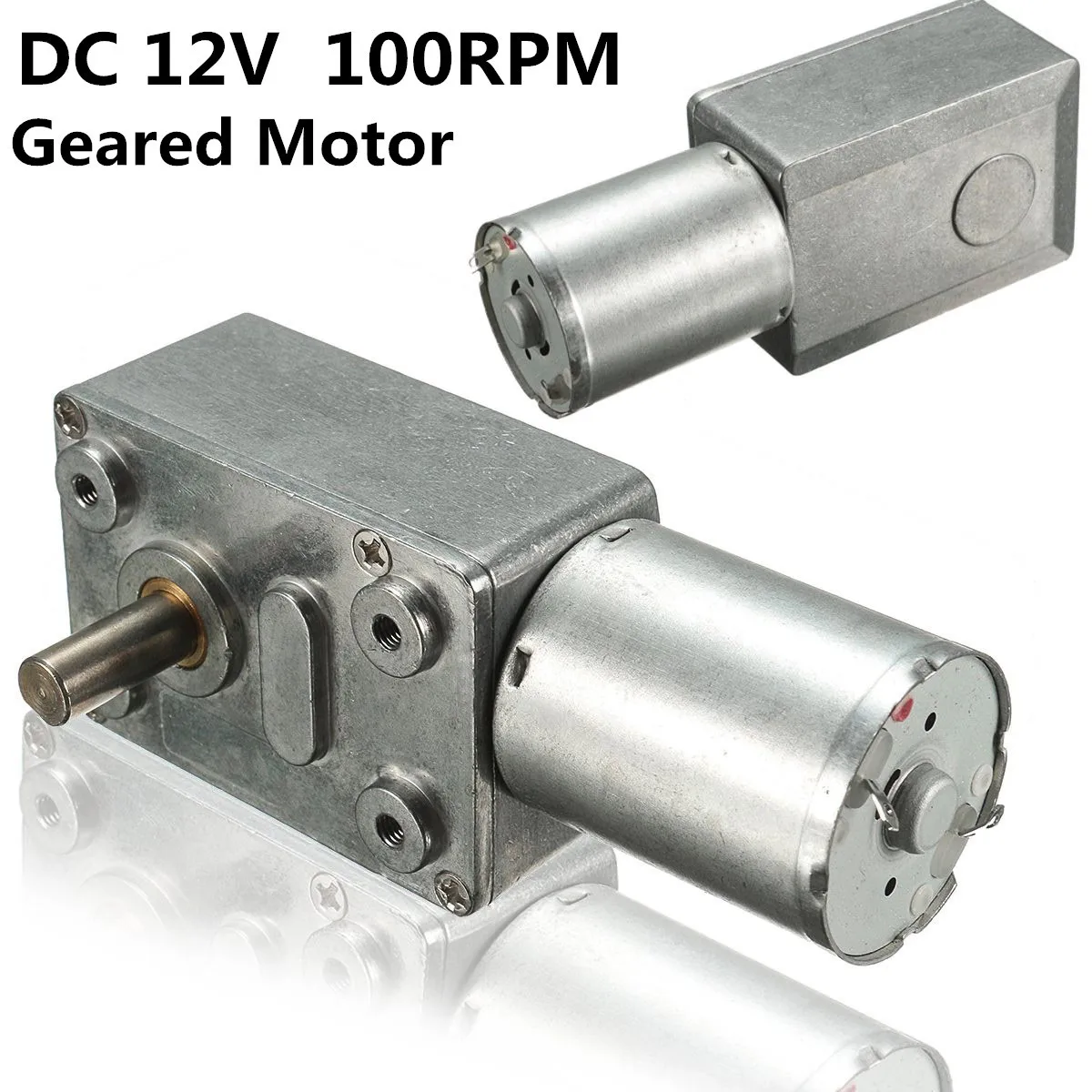 DC 12V 100rpm редуктор червячного редуктора металлический редукторный двигатель коробка с высоким крутящим моментом