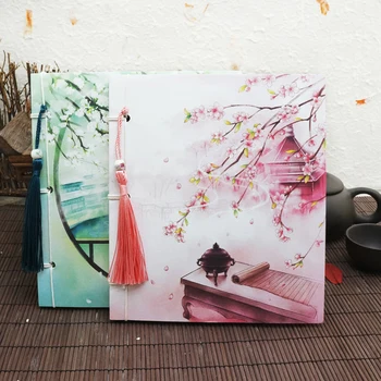 

75 Sheets Notebook Ruled Lined Paper Color Page Retro Chinese Style Notebook Writing Journal Diary Notepad with Tassels