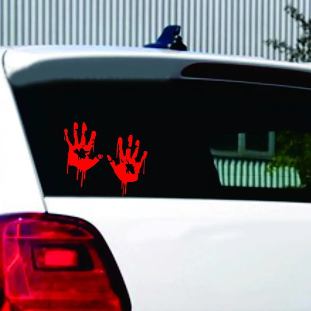 DSYCAR 2 пара/лот зомби кровавые руки печать забавная виниловая наклейка на машину