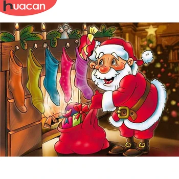 

HUACAN Diamond Embroidery Sale Santa Claus 5D DIY Diamond Painting Christmas Mosaic Cartoon Handicraft Holiday Gift