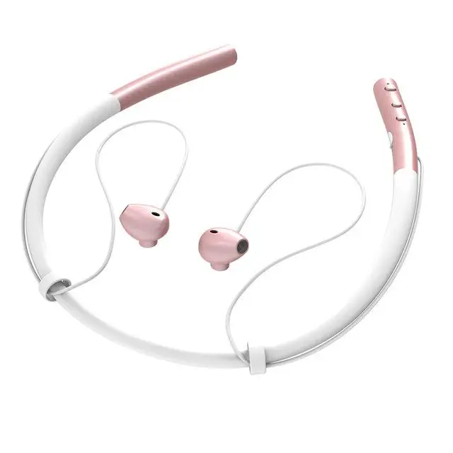 Rose Gold Bluetooth наушники Встроенный микрофон легкая беспроводная гарнитура с лентой на шею водонепроницаемые спортивные наушники-капельки со стерео для Xiaomi - Цвет: Rose Gold