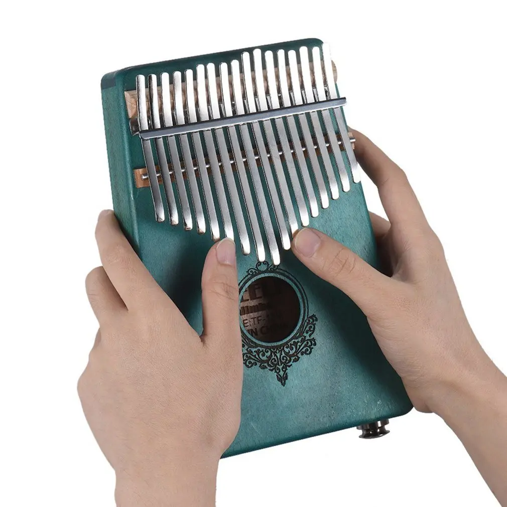 17 Key Kalimba African solid Mahogany Thumb Finger Piano Sanza Solid Wood Kalimba Mbira Thumb with Electric Box New Wholesale