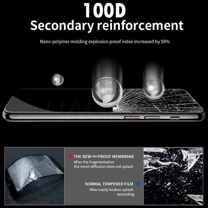 100D закаленное стекло с закругленными краями для iPhone 6 6s 7 8 Plus, закаленное защитное стекло для экрана для iPhone 11 Pro X XR XS Max