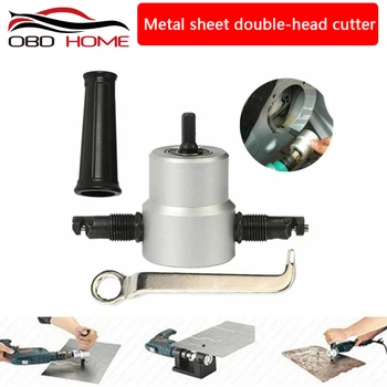 

Nibble Metal Cutting Double Head Sheet Nibbler Saw Cutter Tool Drill Attachment Free Cutting Tool Nibbler Sheet Metal Cut