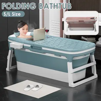 

1.38m Large Portable Adult Bathtub Folding Shower Kids Household Collapsible Swimming Sauna Spa Tub Bath Freestanding With Cover
