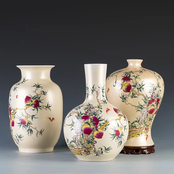 

Retro Ceramic Vase Desktop Flower Arrangement Home Living Room Wine Cabinet Antique Decoration Crafts Porcelain Decoration Gift