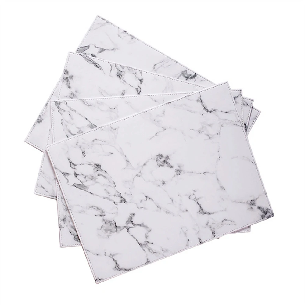 45*30CM Table Mat Marble Placemat For Dining PVC Non-slip Heat Insulated Waterproof Oil-proof For Coffee Tea Home Kitchen