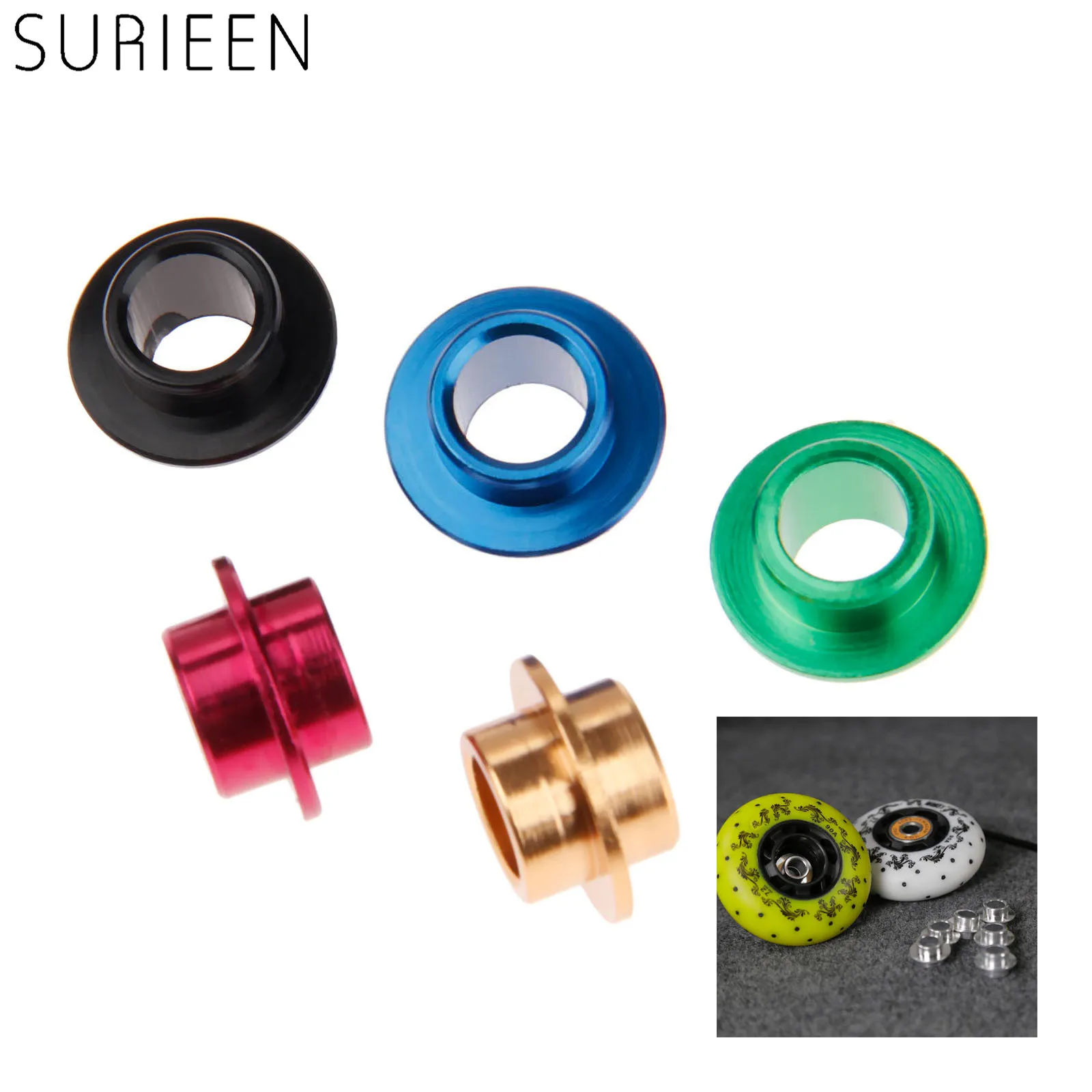 8 шт. втулки из алюминиевого сплава для роликовых коньков 5 цветов|inline skates spacers|skate