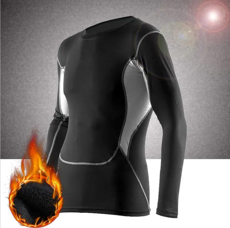 grey3 top Fanceey, зимнее термобелье для мужчин, сохраняющее тепло, кальсоны для мужчин, для фитнеса, компрессионное нижнее белье, термо нижнее белье, леггинсы из флиса - Цвет: grey3 top