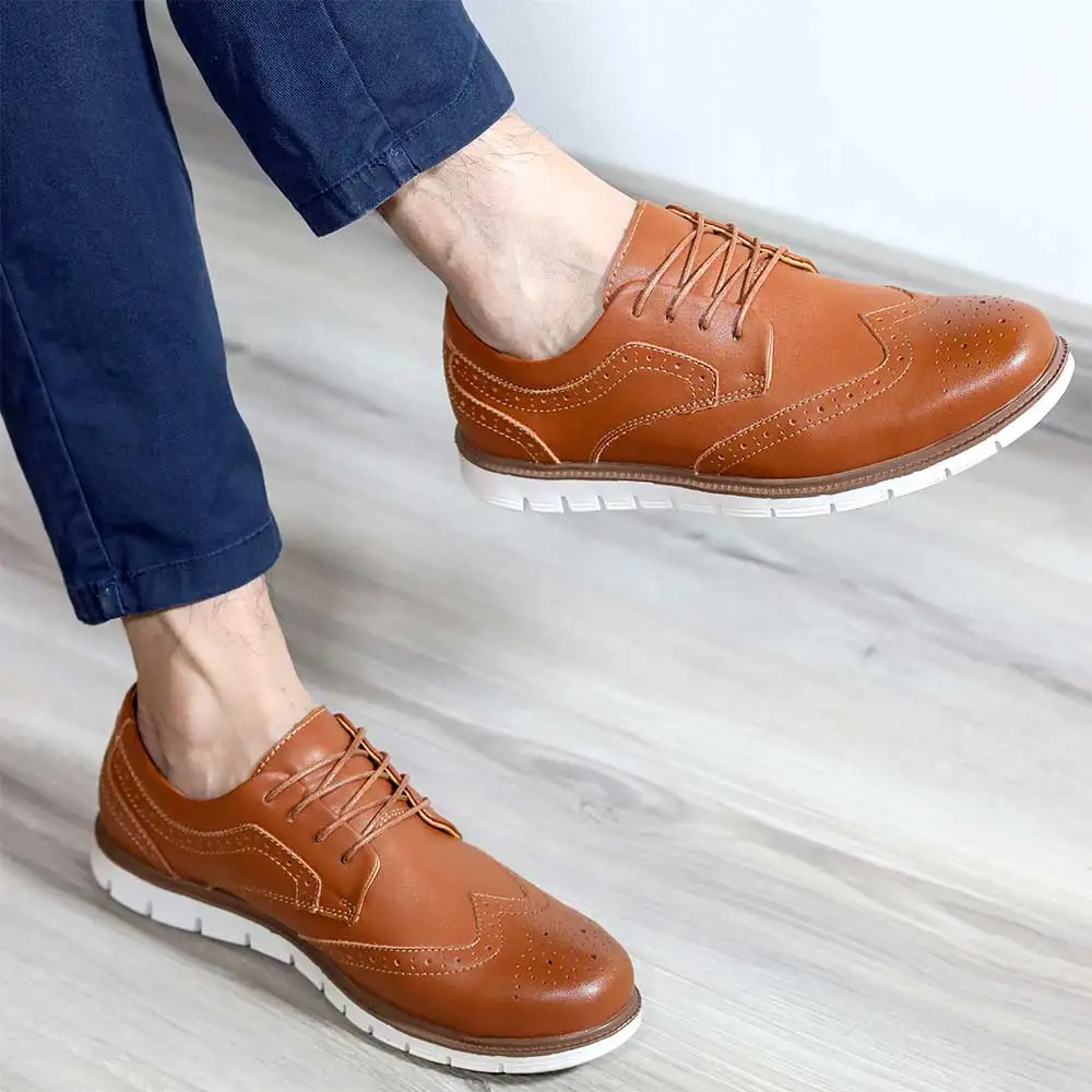 Men's Hybrid Brogue Oxford Leather Lace 