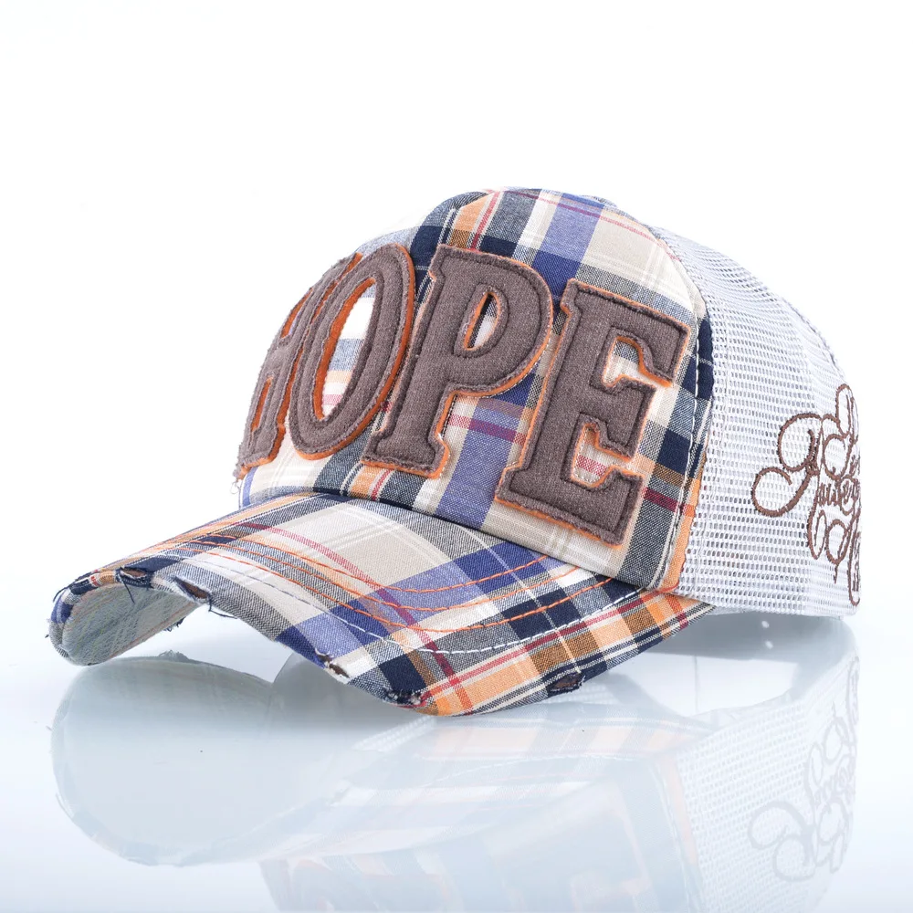 

Trucker Hat New Style Lettered Patch Baseball Cap Women Summer Outdoor Breathable Sports Cap Mesh Classic Plaid Casquette