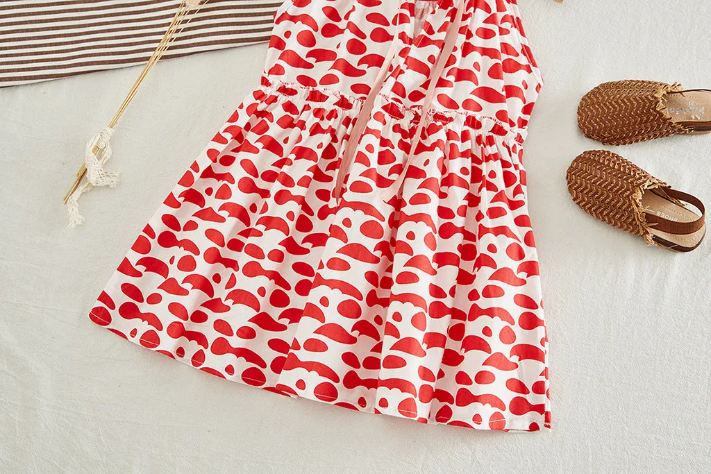 Girl Dress Toddler Kids Girls Floral Flowers Print Dress Princess Dresses Clothes Spring Summer Dresses for Girls #C