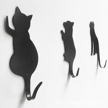 

3Pcs Adhesive Stainless Steel Towel Hooks Cartoon Cat And Dog Family Robe Hanging Hooks Hats Key Bag Adhesive Wall Door Hanger