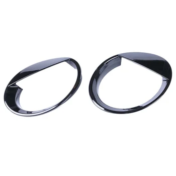 

ABS + Chrome Headlight Trim 1Pair Front Cover Black For Jeep Patriot 11-17