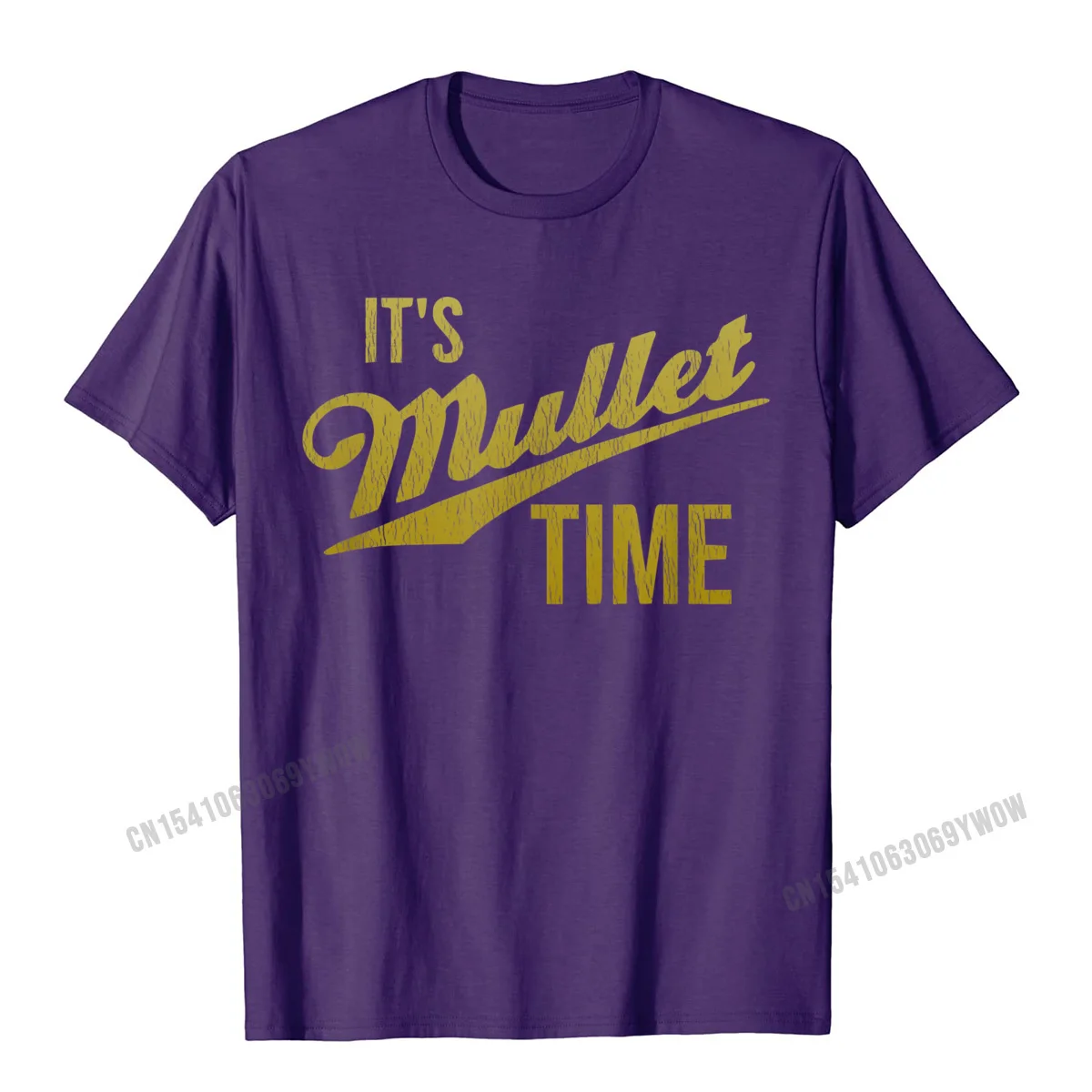 Casual Casual Tops T Shirt for Boys Family Summer Fall Crew Neck 100% Cotton Short Sleeve T Shirts Leisure Tshirts Its Mullet Time Funny Redneck Mullet T-Shirt__93 purple