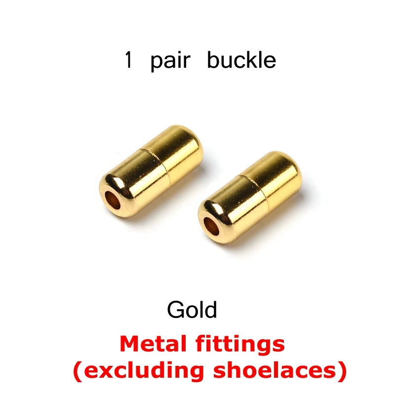 2pcs Gold Новые светоотражающие шнурки эластичные с металлическим наконечником круглые шнурки для ботинок без завязок удобная обувь с быстрым замком кружева для детей и взрослых унисекс ленивые шнурки - Цвет: 2pcs Gold