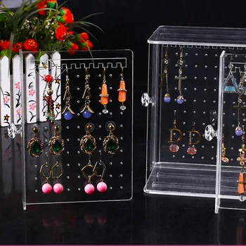 

Dustproof Transparent Acrylic Earrings Jewelry Storage Box Women Jewelry Display Stand Rack MYDING