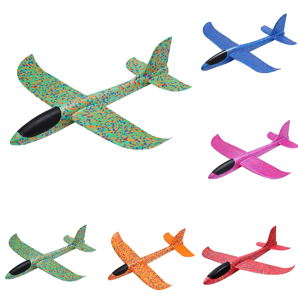 35cm Children Hand Throw Flying Glider Planes Toys Kids Foam Aeroplane Model Children Outdoor Fun Toys Circling Airplane Model foam electric aircraft model aircraft fall resistant gyro diy children s toy charging usb outdoor hand throw glider model