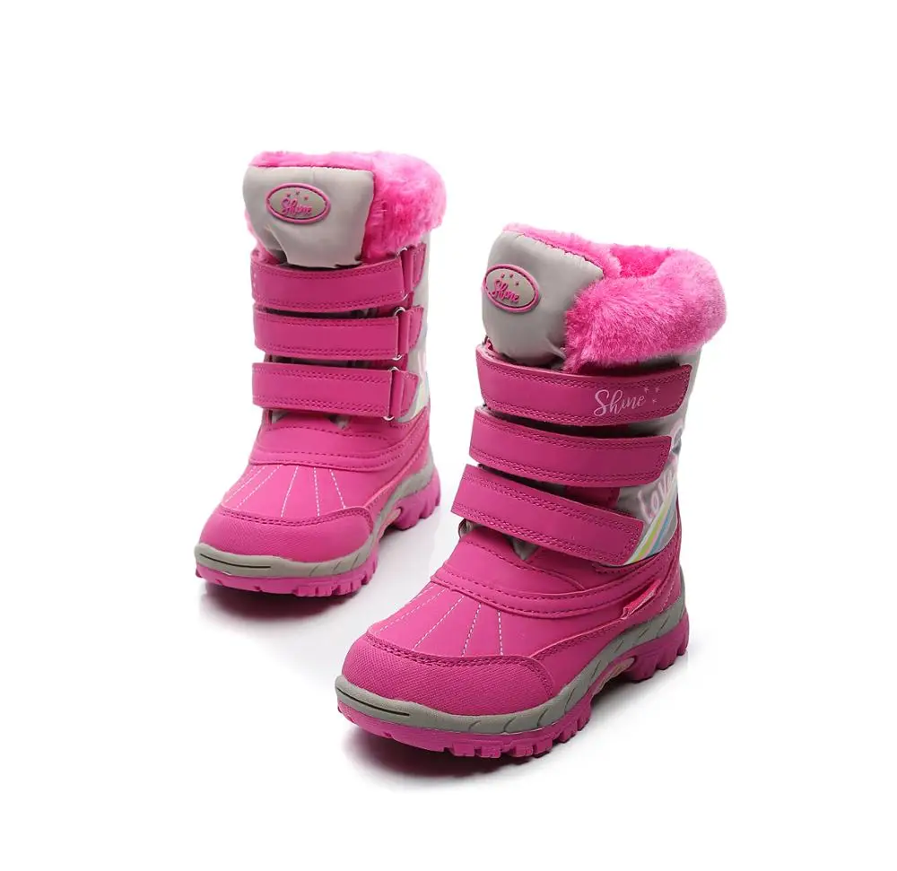 Waterproof Baby Girls Snow Boots For -30 Degrees Winter Non-slip Female Shoes Super Warm Fashion Ki