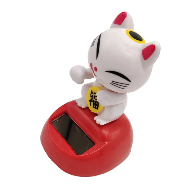Dancing Lucky Cat Figure Model - Solar Power Model Doll Figurine Statue Kid Educational Science Toy Gift Home Decor 3