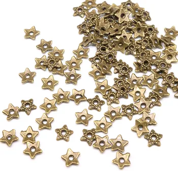 

Star Pentagram Bead Caps 4mm Needlework Vintage Silver Plated Bead End Caps Jewelry Making Beads Accessories Small Beads Caps