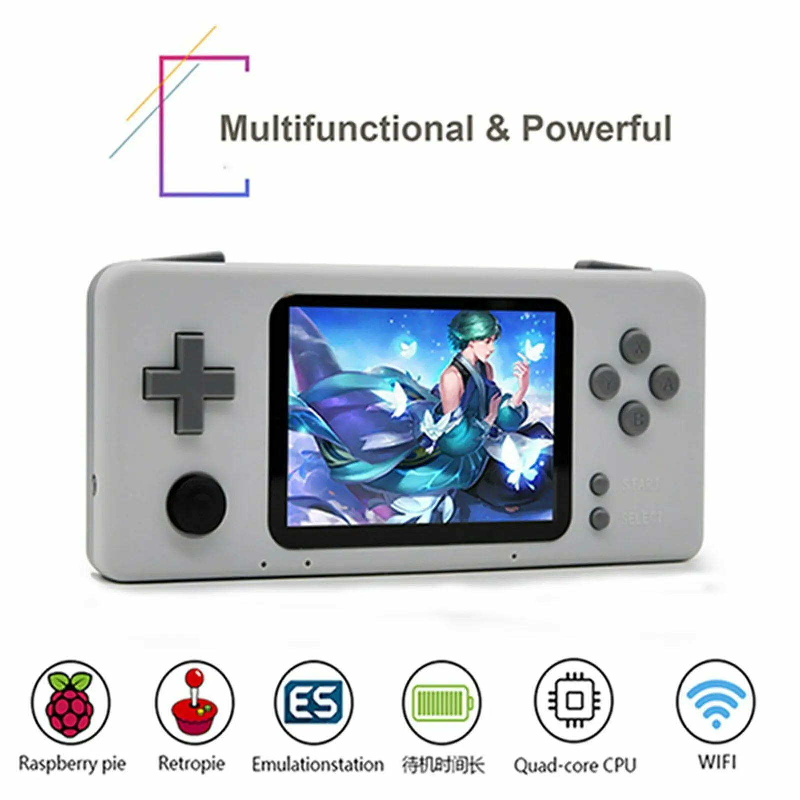 New 3.2 Inch IPS Rocker Handheld Game Console+15000 Video Games for Raspberry Pi CM3