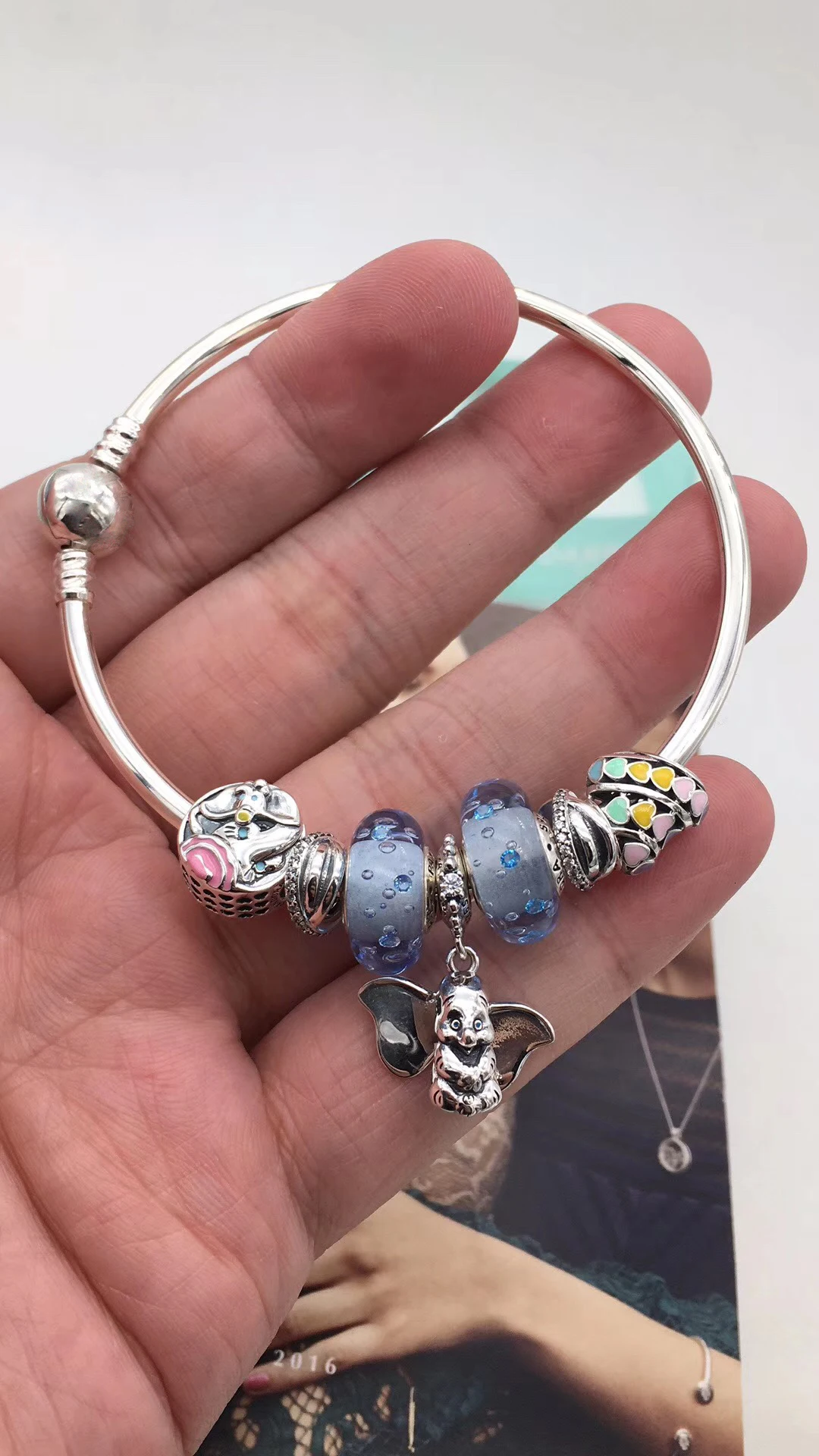 

High Quality 1:1 100% 925 Sterling Silver Light Blue Drip Pulse Ping Free Grid Pulse Parlor is First Choice For Presents