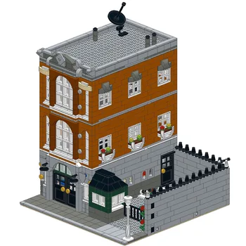 

1549Pcs Small Particle Street View Building Consulate Architecture Bricks Model Toy For Children Educational Toys Birthday Gift