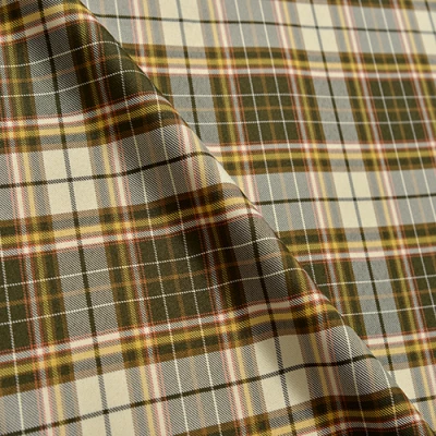 Oil Cloth Yardage Tablecloth Craft Fabric Tan Plaid New Preppy 